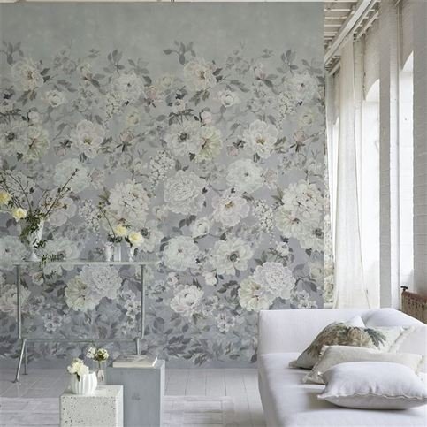 Brera Lino Alabaster with White overlocked edge Cushion by Designers Guild