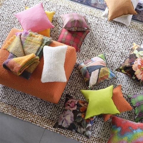 Brera Lino Brick & Turmeric Cushion by Designers Guild