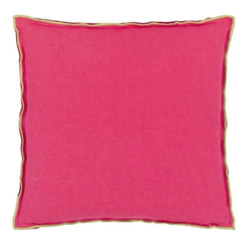 Brera Lino Cerise & Grass Cushion by Designers Guild