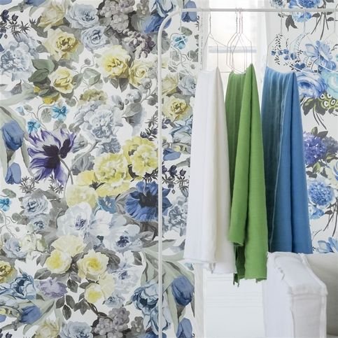 Brera Lino Cerulean Fabric by Designers Guild 
