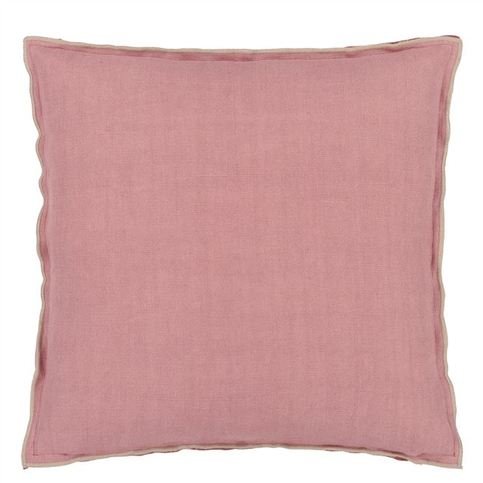 Brera Lino Damask Rose & Travertine Cushion by Designers Guild