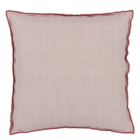 Brera Lino Damask Rose & Travertine Cushion by Designers Guild