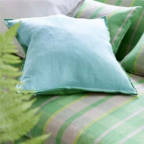 Brera Lino Emerald & Capri Cushion by Designers Guild