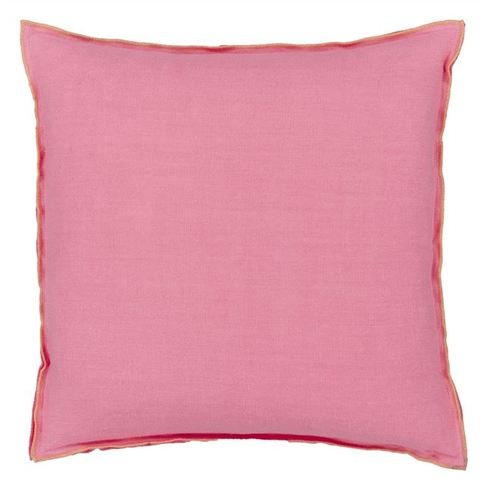 Brera Lino Hibiscus & Peach Cushion by Designers Guild