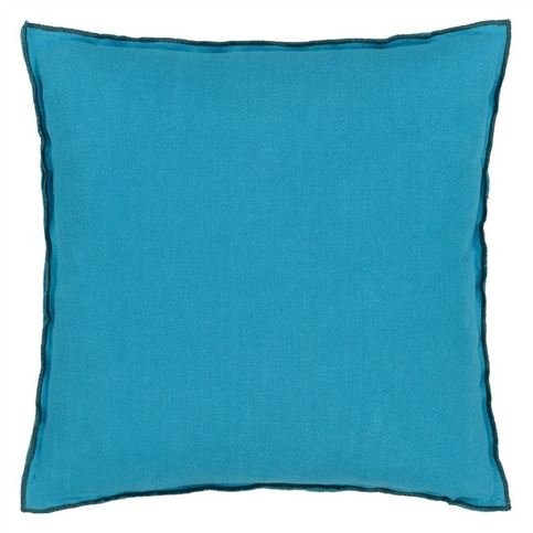 Brera Lino Indian Ocean & Teal Cushion by Designers Guild