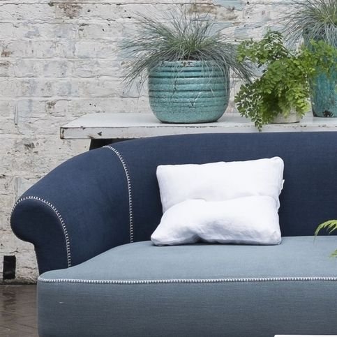 Brera Lino Indigo Fabric by Designers Guild 