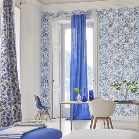 Brera Lino Lagoon Fabric by Designers Guild 