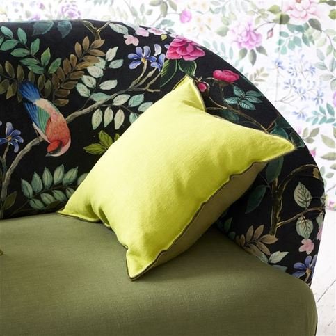 Brera Lino Lime & Moss Cushion by Designers Guild