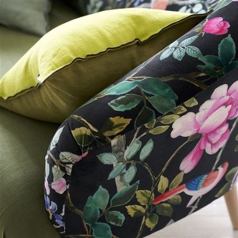 Brera Lino Lime & Moss Cushion by Designers Guild