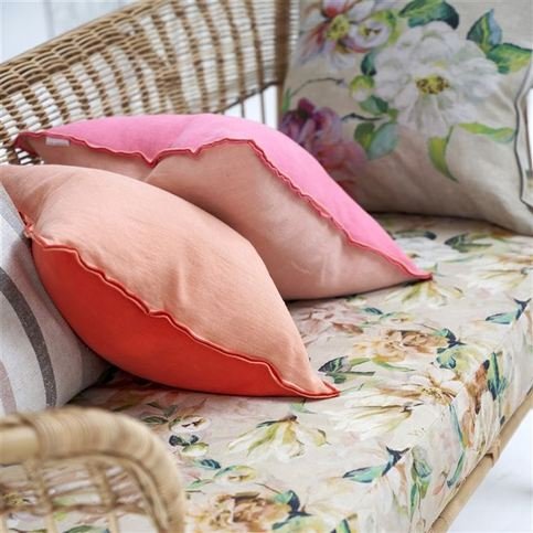 Brera Lino Nasturtium & Papaya Cushion by Designers Guild