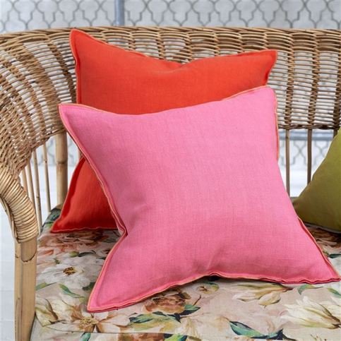 Brera Lino Nasturtium & Papaya Cushion by Designers Guild