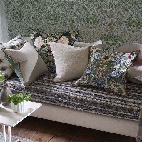 Brera Lino Thyme & Pebble Cushion by Designers Guild