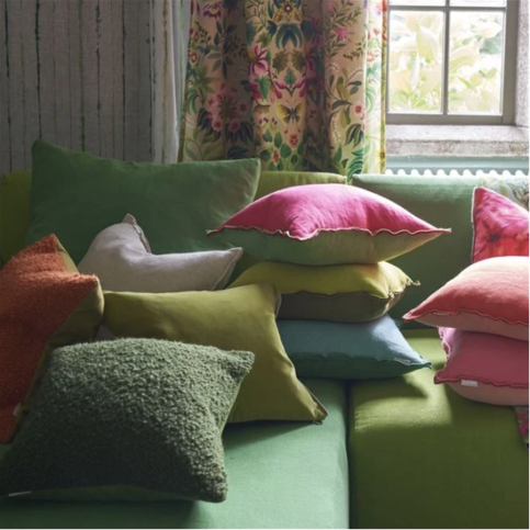 Brera Lino Thyme & Pebble Cushion by Designers Guild