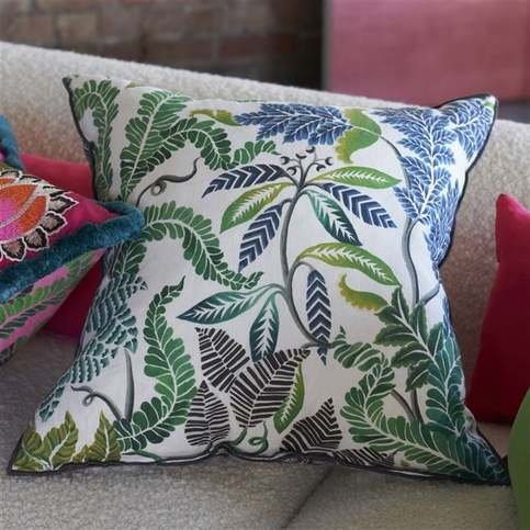 Brocart Decoratif Fuchsia Cushion by Designers Guild