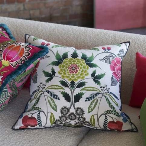 Brocart Decoratif Fuchsia Cushion by Designers Guild