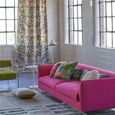 Brocart Decoratif Fuchsia Fabric by Designers Guild 