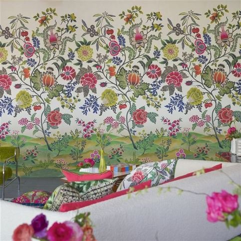 Brocart Decoratif Fuchsia Wallcovering by Designers Guild