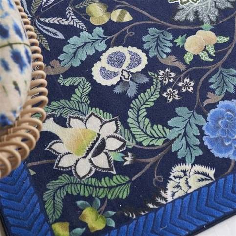 Brocart Decoratif Indigo Rug by Designers Guild