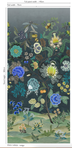 Brocart Decoratif Indigo Wallcovering by Designers Guild