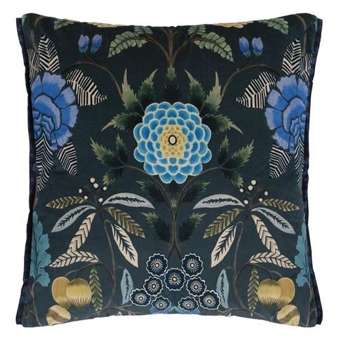 Brocart Decoratif Velours Indigo Cushion by Designers Guild