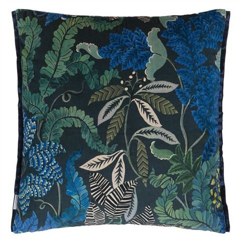 Brocart Decoratif Velours Indigo Cushion by Designers Guild