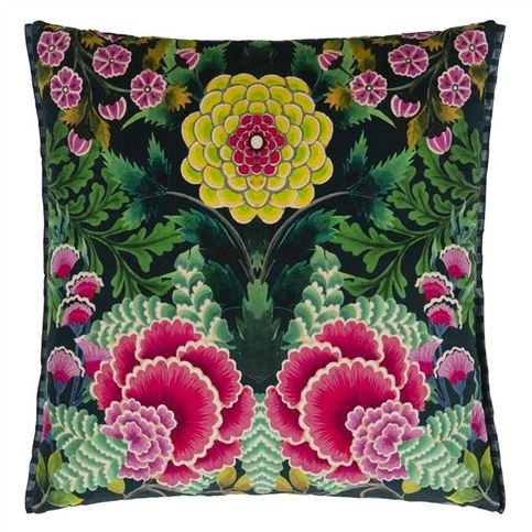 Brocart Decoratif Velours Noir Cushion by Designers Guild