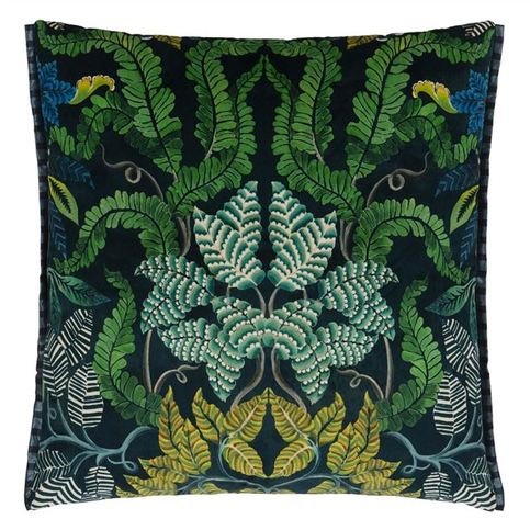 Brocart Decoratif Velours Noir Cushion by Designers Guild