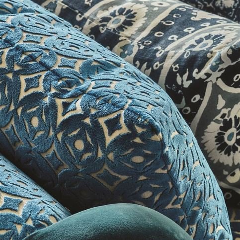 Brocatello Peacock Fabric by William Yeoward