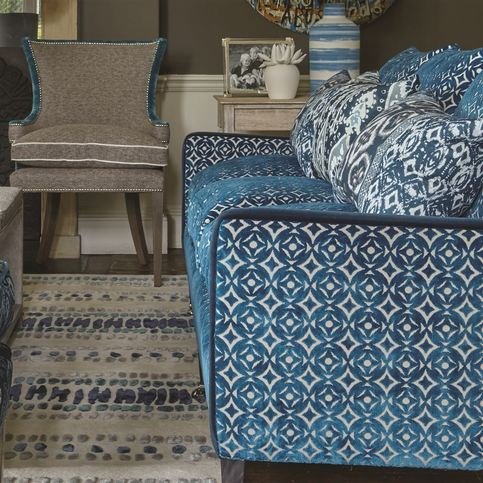 Brocatello Peacock Fabric by William Yeoward
