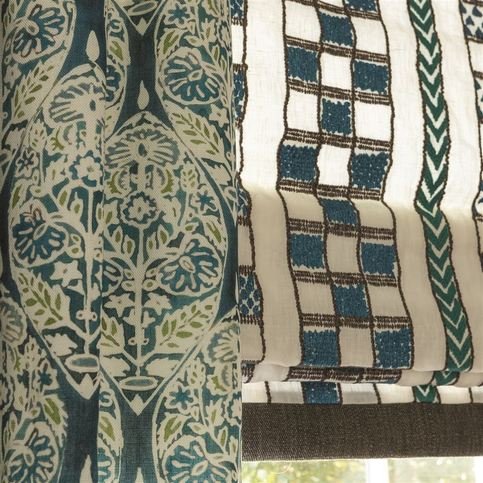 Camino Peacock Fabric by William Yeoward