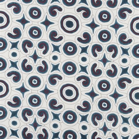 Chikankari Indigo Fabric by William Yeoward