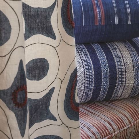Chikankari Indigo Fabric by William Yeoward