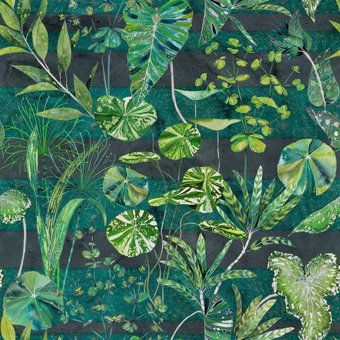 Arjuna Leaf Viridian Fabric by Designers Guild 