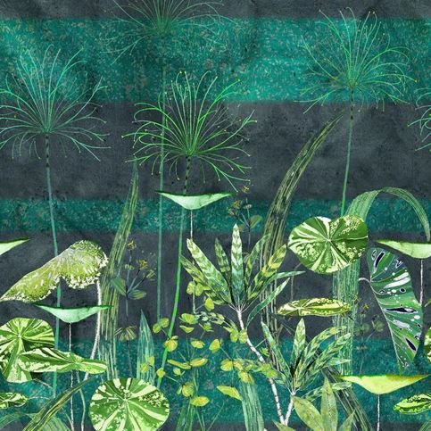 Arjuna Leaf Viridian Wallcovering by Designers Guild
