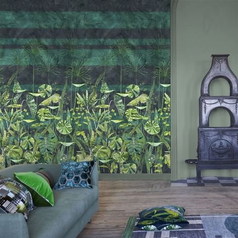 Arjuna Leaf Viridian Wallcovering by Designers Guild