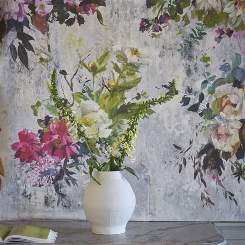 Aubriet Fuchsia Wallpaper by Designers Guild 