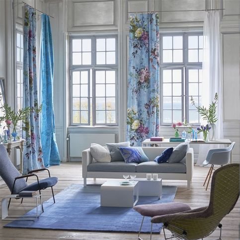 Aubriet Slate Blue Fabric by Designers Guild