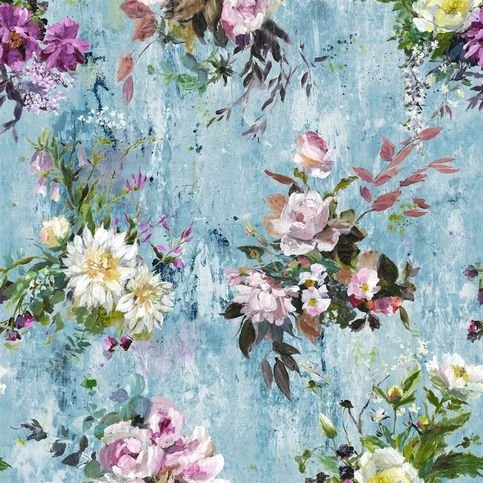 Aubriet Slate Blue Wallpaper by Designers Guild  