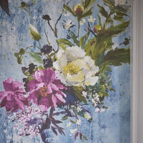 Aubriet Slate Blue Wallpaper by Designers Guild  