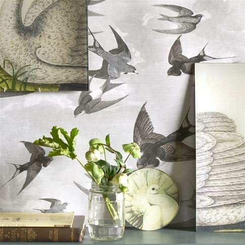 Chimney Swallows Dusk Wallcovering by Designers Guild