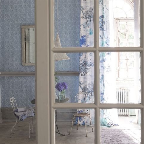Chinese Trellis Cobalt Wallcovering by Designers Guild 