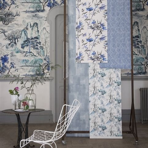 Chinese Trellis Cobalt Wallcovering by Designers Guild 