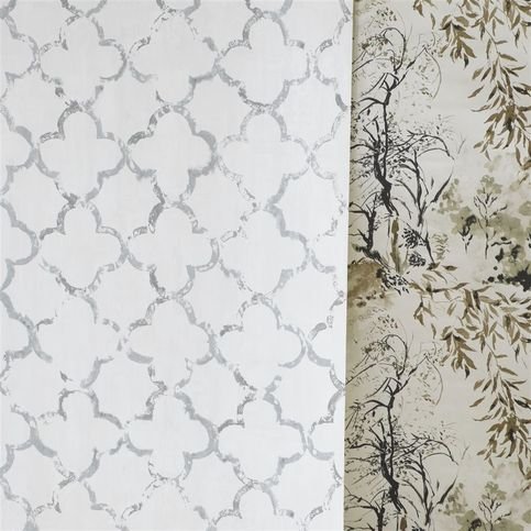 Chinese Trellis Platinum Wallcovering by Designers Guild 