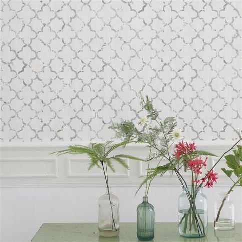 Chinese Trellis Platinum Wallcovering by Designers Guild 