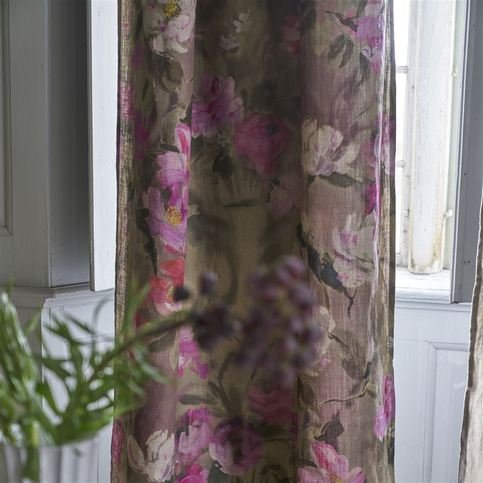 Damask Flower Damson Fabric by Designers Guild 