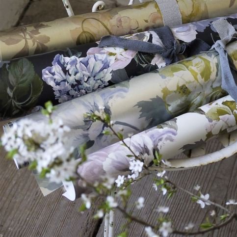 Delft Flower Linen Wallcovering by Designers Guild