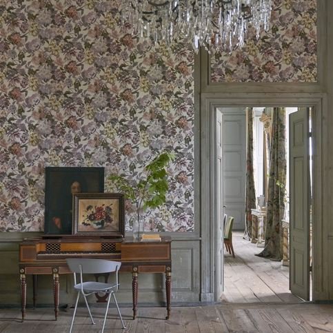 Delft Flower Linen Wallcovering by Designers Guild