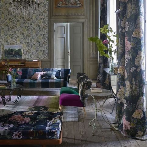 Delft Velvet Noir Fabric by Designers Guild 
