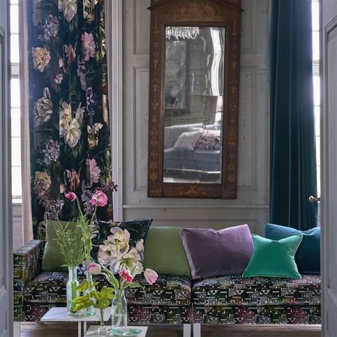 Delft Velvet Noir Fabric by Designers Guild 