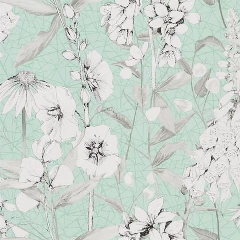 Emilie Aqua Wallcovering by Designers Guild